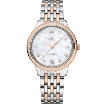 Omega - 434.25.34.20.55.001 De Ville Master Chronometer 34 Stainless Steel - Sedna Gold - Diamond / MOP / Bracelet