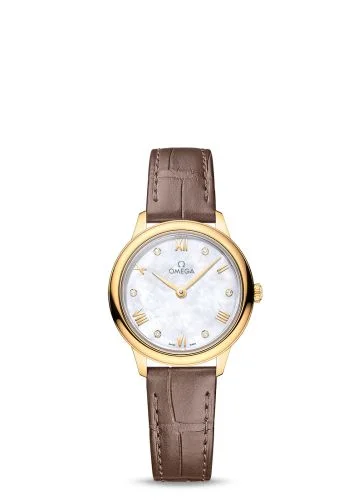 Omega - 434.53.28.60.55.002 De Ville Quartz 27.5 Yellow Gold / MOP - Diamond