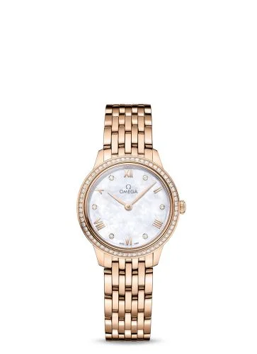 Omega - 434.55.28.60.55.001 De Ville Quartz 27.5 Sedna Gold - Diamond / MOP - Diamond / Bracelet