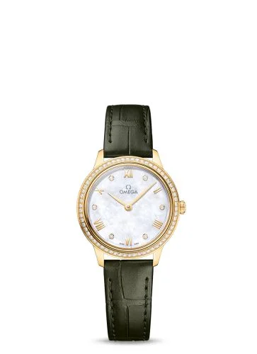 Omega - 434.58.28.60.55.002 De Ville Quartz 27.5 Yellow Gold - Diamond / MOP - Diamond
