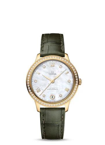 Omega - 434.58.34.20.55.002 De Ville Master Chronometer 34 Yellow Gold - Diamond / MOP - Diamond
