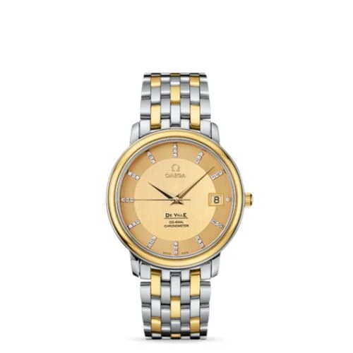 Omega - 4374.15.00 De Ville Prestige Co-Axial 36.5 Stainless Steel / Yellow Gold / Champagne / Bracelet