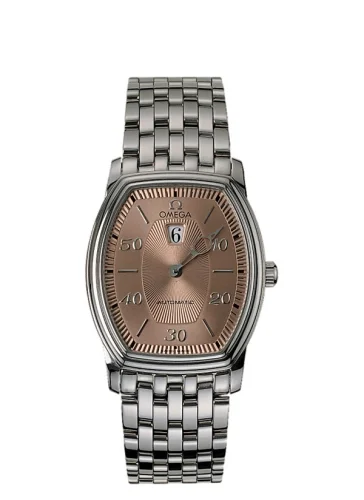 Omega Omega - 4553.61.00 De Ville Tonneau Automatic Jump Hour Stainless Steel / Salmon / Bracelet