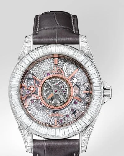 Omega Omega - 513.98.39.21.56.001 De Ville Tourbillon Co-Axial Platinum / Baguette / Snow / Omega Boutique