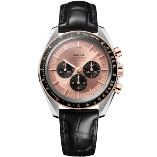 Omega - 310.23.42.50.99.001 Speedmaster Professional Moonwatch 3861 Stainless Steel - Sedna Gold / Pink / Alligator