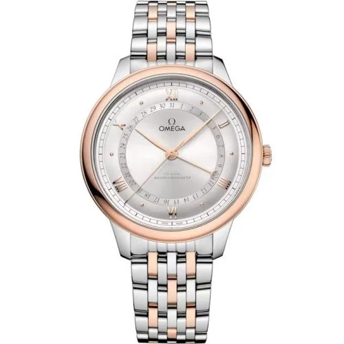 Omega De Ville Prestige Co-Axial Master Chronometer Pointer Date 42 Stainless Steel - Sedna Gold / Silver / Bracelet