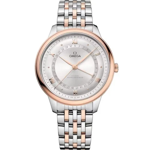 Omega Omega - 434.20.42.22.02.001 De Ville Prestige Co-Axial Master Chronometer Pointer Date 42 Stainless Steel - Sedna Gold / Silver / Bracelet