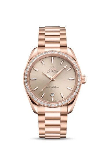 Omega Omega - 220.55.38.20.09.001 Seamaster Aqua Terra 150M Master Chronometer Small Seconds 38 Sedna Gold - Diamond / Pink / Bracelet