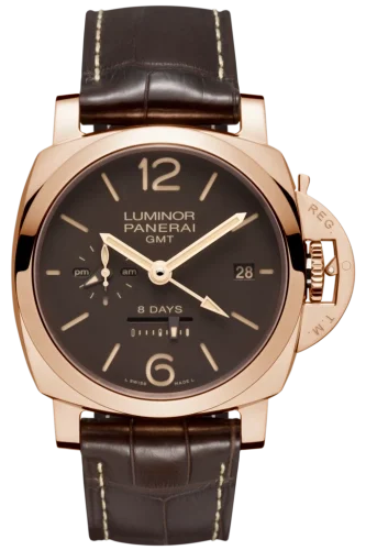 Panerai Panerai - PAM00576 Luminor 1950 44 8 Days GMT Red Gold / Brown