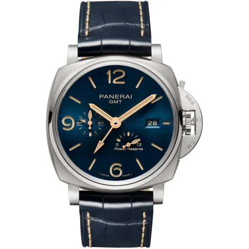 Panerai Luminor Due 45 3 Days GMT Power Reserve Automatic Titanium / Blue