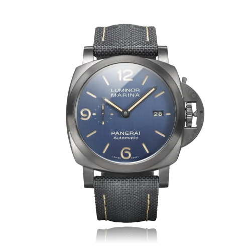 Panerai - PAM01021 Luminor 1950 44 3 Days Automatic Titanium DLC / Blue / Bucherer Blue