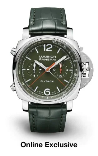 Panerai - PAM01296 Luminor 1950 44 3 Days Chrono Flyback Automatic Stainless Steel / Verde Militare