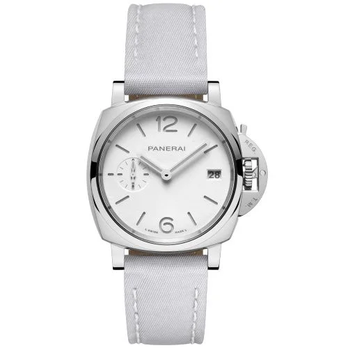 Panerai - PAM01426 Luminor Piccolo Due 38 Automatic Stainless Steel / White / Prada Re-Nylon Fiordaliso