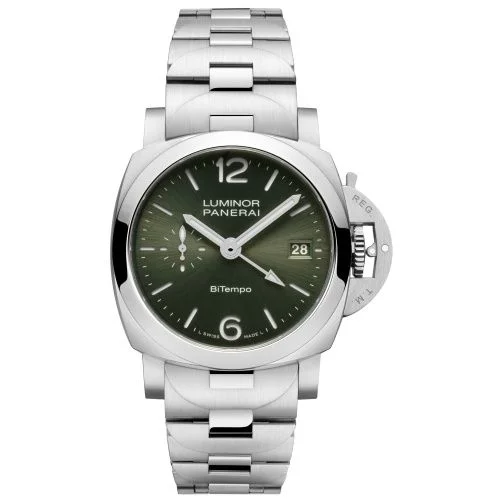 Panerai Luminor Quaranta BiTempo Stainless Steel / Green