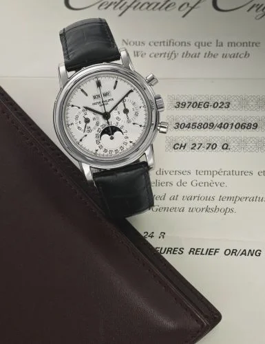 Patek Philippe - 3970EG-023 Perpetual Calendar Chronograph 3970 White Gold / Silver
