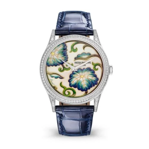 Patek Philippe - 5077/100G-034 Calatrava 5077 White Gold / Japanese Floral Motifs