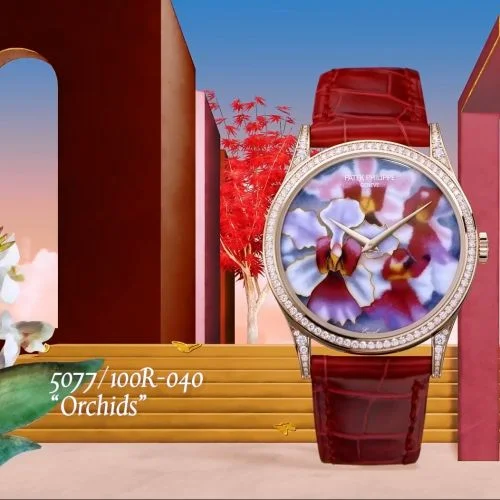 Patek Philippe - 5077/100R-040 Calatrava 5077 Rose Gold / Orchids