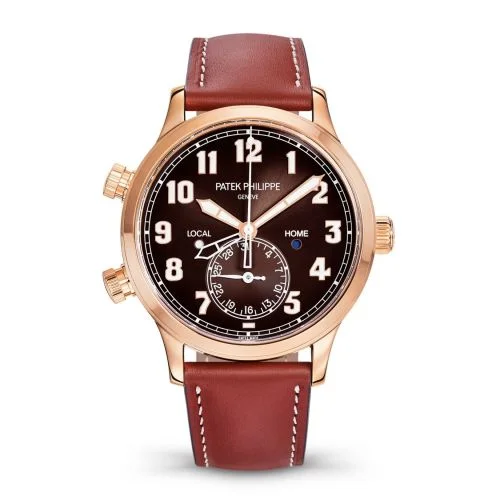 Patek Philippe - 5524R-001 Calatrava Pilot Travel Time 5524 Rose Gold / Brown
