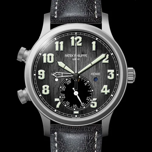 Patek Philippe Patek Philippe - 5524T-010 Calatrava Pilot Travel Time 5524 Titanium / Black