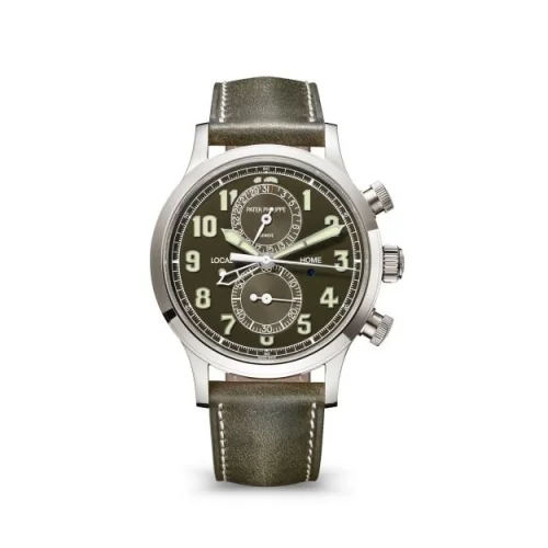 Patek Philippe Patek Philippe - 5924G-010 Calatrava Pilot Travel Time Chronograph White Gold / Green