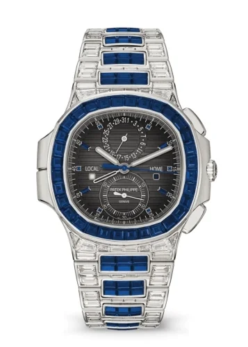 Patek Philippe Patek Philippe - 5990/1421G-001 Nautilus Travel Time White Gold - Sapphire / Grey