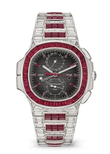 Patek Philippe Patek Philippe - 5990/1422G-001 Nautilus Travel Time White Gold - Ruby / Grey