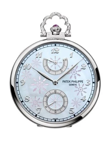 Patek Philippe - 982/140G Pocket Watch Lepine Power Reserve White Gold / Geisha under a Cherry Tree
