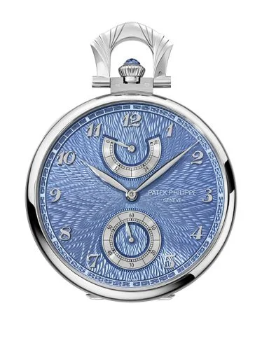 Patek Philippe - 982/143G Pocket Watch Lepine Power Reserve White Gold / Japanese Crane