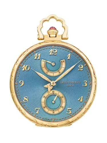 Patek Philippe - 982/182J Pocket Watch Lepine Power Reserve Yellow Gold / Butterflies and Orchids