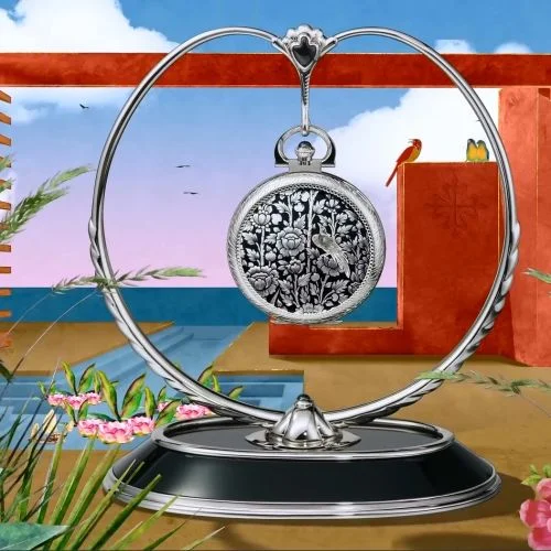 Patek Philippe - 992/146G Pocket Watch Lepine White Gold / Gold Birds
