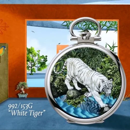 Patek Philippe - 992/153G Pocket Watch Lepine White Gold / White Tiger