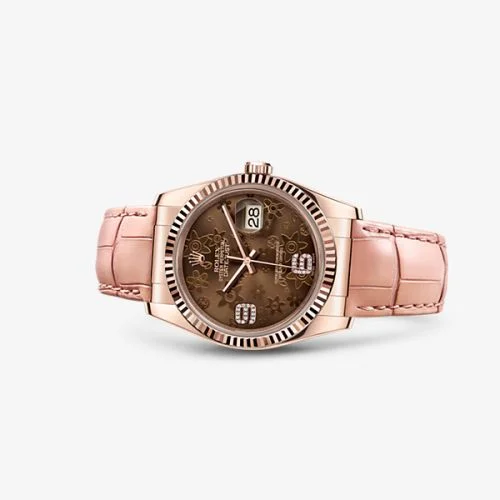 Rolex - 116135-0052 Datejust 36 Everose Strap Chocolate Floral