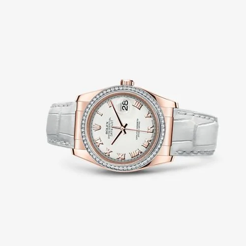 Rolex - 116185-0031 Datejust 36 Everose Strap Ivory Roman