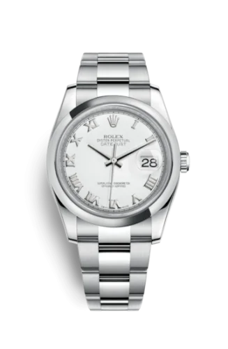Rolex - 116200-0055 Datejust 36 Stainless Steel Domed / Oyster / White Roman