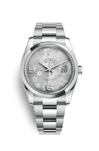 Rolex - 116200-0071 Datejust 36 Stainless Steel Domed / Oyster / Silver Floral
