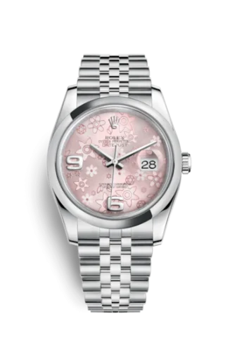 Rolex - 116200-0086 Datejust 36 Stainless Steel Domed / Jubilee / Pink Floral
