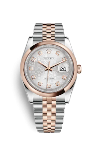 Rolex - 116201-0061 Datejust 36 Rolesor Everose Domed / Jubilee / Silver Computer