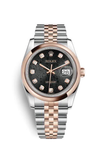Rolex - 116201-0068 Datejust 36 Rolesor Everose Domed / Jubilee / Black Computer