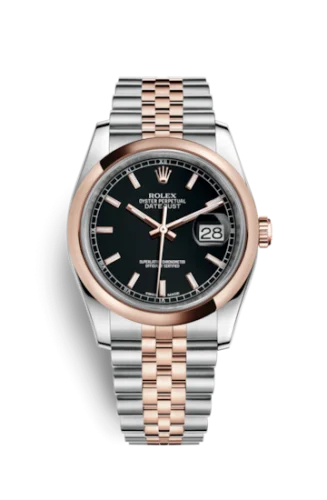 Rolex - 116201-0075 Datejust 36 Rolesor Everose Domed / Jubilee / Black