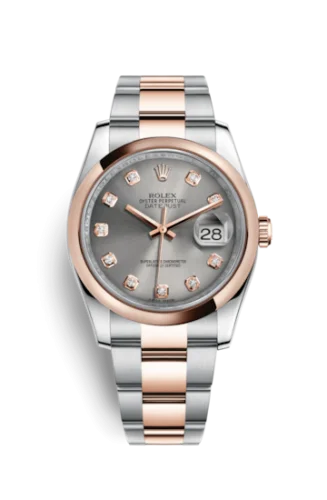 Rolex - 116201-0082 Datejust 36 Rolesor Everose Domed / Oyster / Steel Diamond
