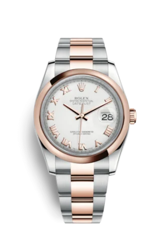 Rolex - 116201-0093 Datejust 36 Rolesor Everose Domed / Oyster / Ivory Roman