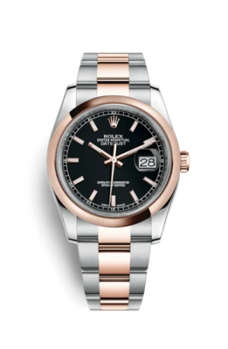 Rolex - 116201-0094 Datejust 36 Rolesor Everose Domed / Oyster / Black
