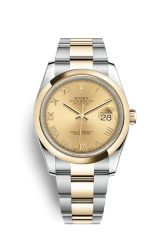 Rolex - 116203-0128 Datejust 36 Rolesor Yellow Domed / Oyster / Champagne Roman