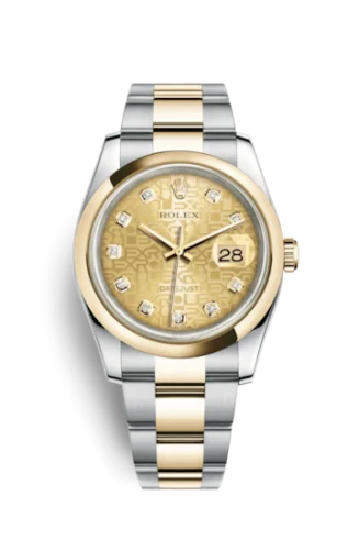 Rolex - 116203-0129 Datejust 36 Rolesor Yellow Domed / Oyster / Champagne Computer