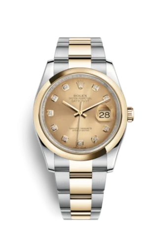Rolex - 116203-0130 Datejust 36 Rolesor Yellow Domed / Oyster / Champagne Diamonds