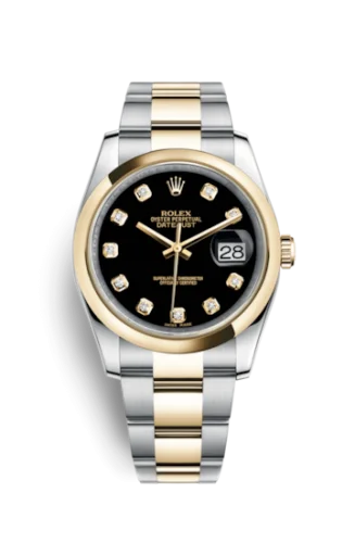 Rolex - 116203-0133 Datejust 36 Rolesor Yellow Domed / Oyster / Black Diamond