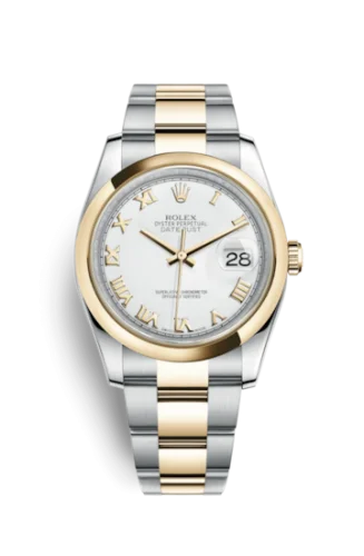 Rolex - 116203-0135 Datejust 36 Rolesor Yellow Domed / Oyster / White Roman