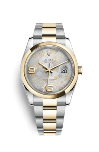 Rolex - 116203-0146 Datejust 36 Rolesor Yellow Domed / Oyster / Silver Floral
