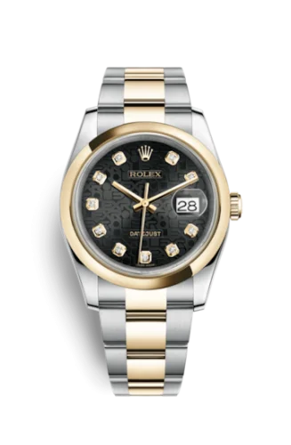 Rolex - 116203-0153 Datejust 36 Rolesor Yellow Domed / Oyster / Black Computer