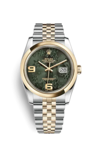Rolex - 116203-0162 Datejust 36 Rolesor Yellow Domed / Jubilee / Green Floral